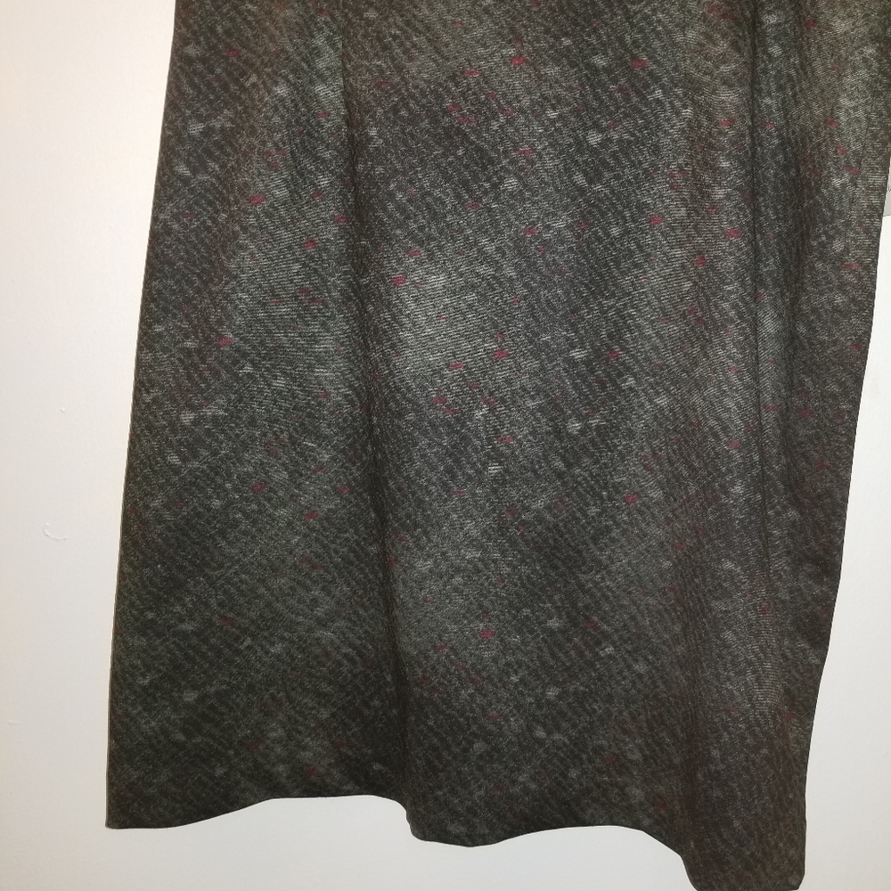 Gustavo Arango Olive Patterned Pencil Skirt